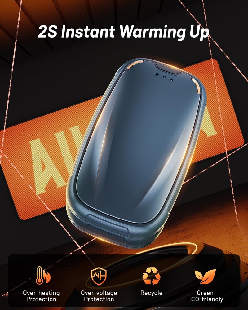 Aililan Hand Warmers Rechargeable 2 Pack, 3-Settings Rechargeable Hand Warmer, AI Smart Heating, Pocket Portable Electric Hands Warmer, Magnetic Handwarmers, A Winter for Kids and Loved Ones - Image 2